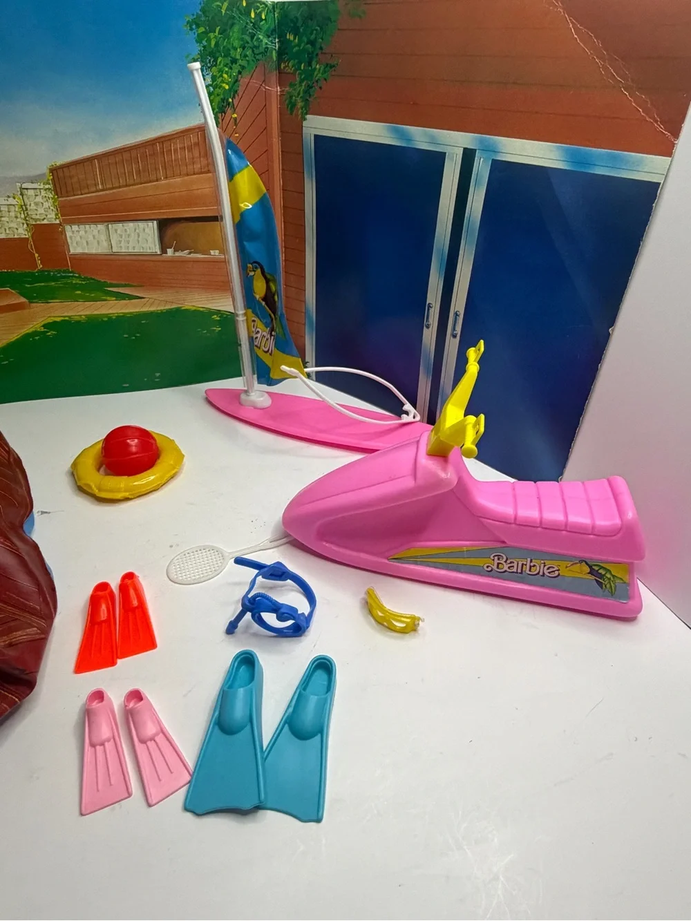 Vintage 1980s Barbie Pool, Patio & Water Sports Mega Lot LOOK AT ALL PICS
